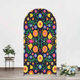 Lofaris Mexican Art Colorful Flowers Birthday Arch Backdrop